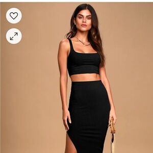 Lulu’s black two piece set, xxs